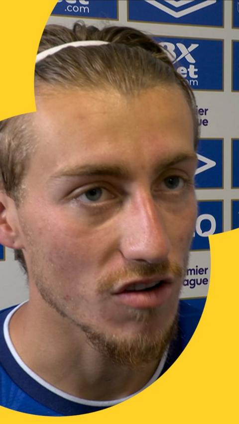 Ipswich match winner Jack Clarke speaking post-match in the tunnel