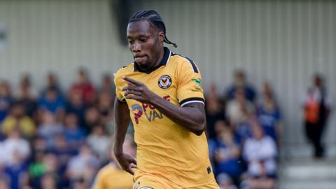 Newport County winger Yahya Bamba during their EFL Cup clash with AFC Wimbledon at the Cherry Red Records Stadium