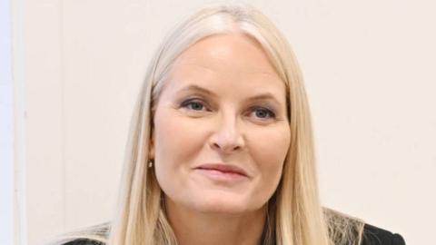 A head-and-shoulders picture of Mette- Marit  in January 2025. She has blonde hair and is wearing a black jacket