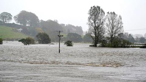 A field flooded by water