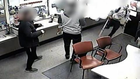 A still from the CCTV inside the Post Office