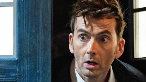 David Tennant's Doctor emerges from the Tardis