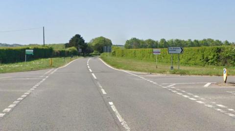 The A30 and B3084 junction on google maps