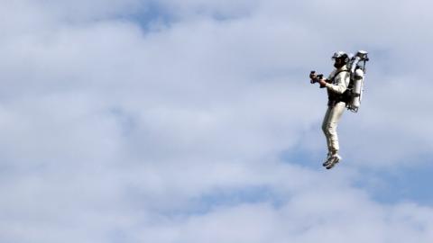 Man on jetpack