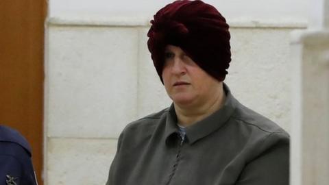 Malka Leifer, a former Australian teacher accused of dozens of cases of sexual abuse of girls at a school, arrives for a hearing at the District Court in Jerusalem on February 27, 2018.