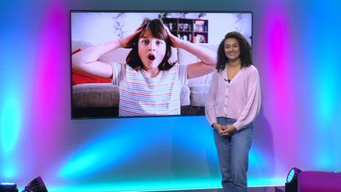 Nina on the Newsround set 