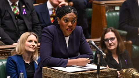 Kemi Badenoch speaking during Prime Minister's Questions.