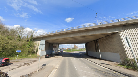 Leckwith Road, in Cardiff, where it runs beneath the A4232