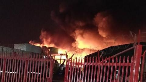 Fire at recycling centre