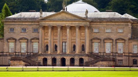 Outside of country house Kedleston Hall in Derbyshire.