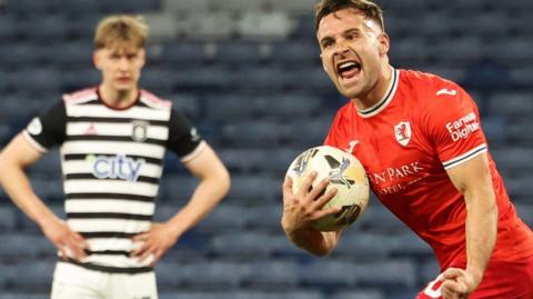 Raith Rovers' Lewis Vaughan celebrates