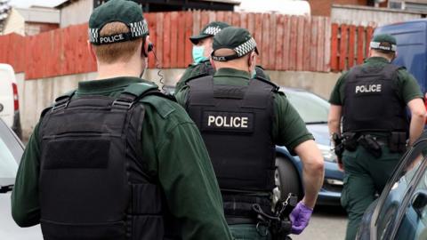 PSNI at drugs raid