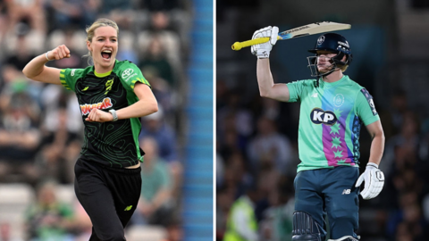A split image of Lauren Bell and Jordan Cox