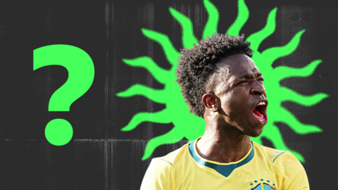 A picture of Vinicius Junior and a green question mark