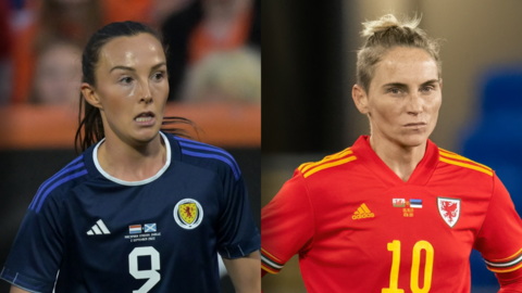 A split image of Caroline Weir and Jess Fishlock