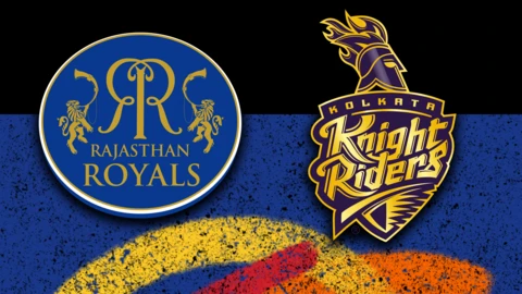 Rajasthan Royals v Kolkata Knight Riders badge graphic
