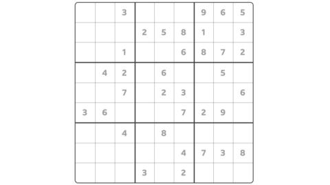 An example of a Medium Sudoku puzzle