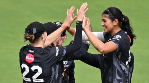 Manchester Originals celebrate a wicket