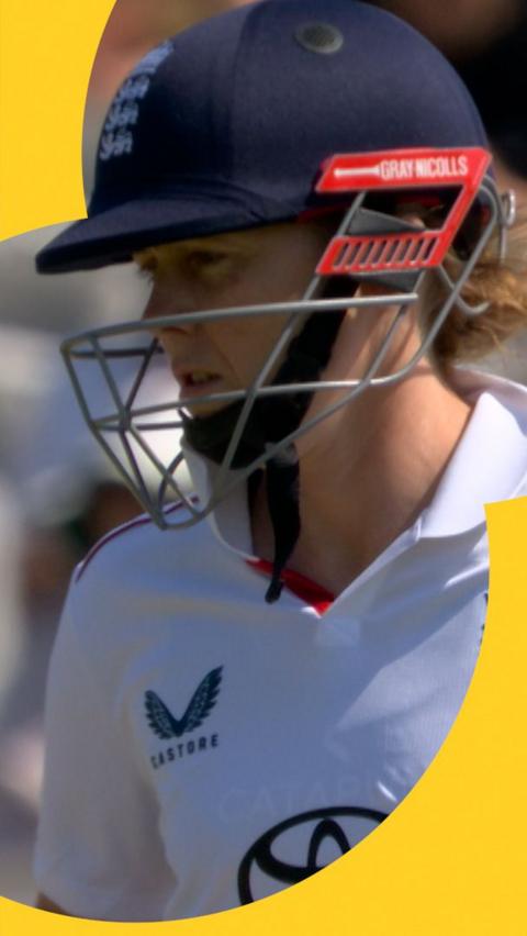 Heather Knight batting on day two