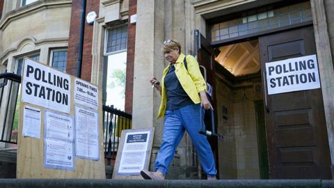 Voters go to the polls as local elections are held in England on May 01, 2025 in Hull, England.