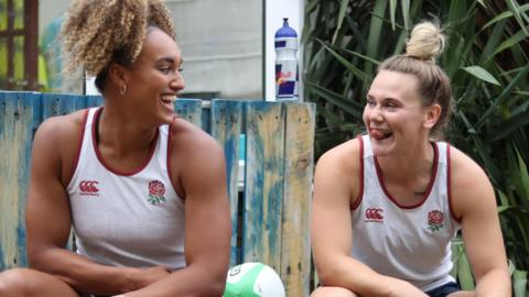 Celia Quansah and Meg Jones smile at each other