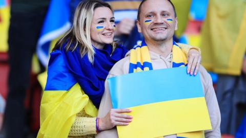 Two Ukrainian fans