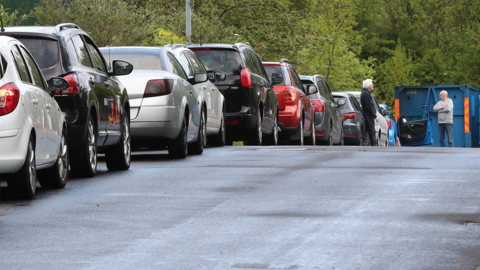 Queue of cars