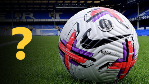 A Premier League ball at Everton's Goodison Park