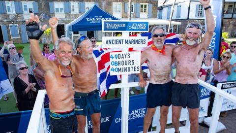 The Ancient Mariners celebrate in Antigua