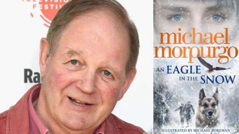 Michael Morpurgo and the cover of his book