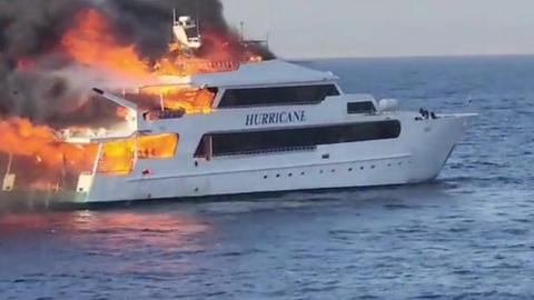 Egypt boat on fire