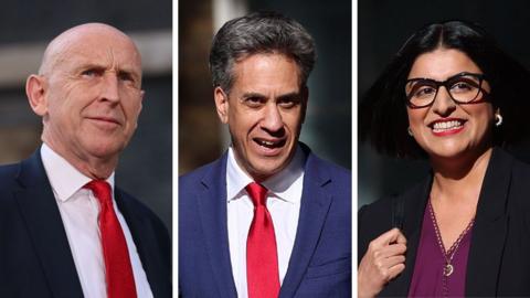 Healey, Miliband and MAhmood in a three way composite image