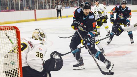Belfast Giants Marcus Eriksson in action against Stavanger from Norway