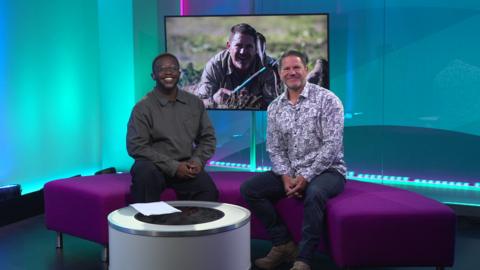 De-Graft and Steve on the set