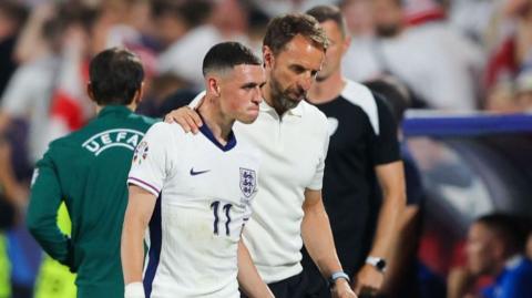 Phil Foden and Gareth Southgate