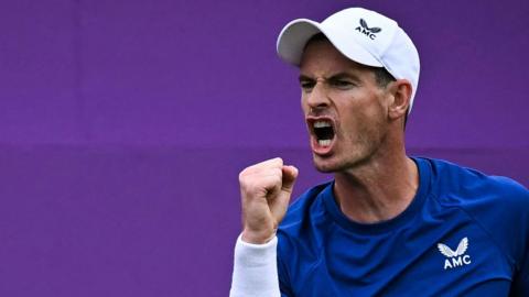 Andy Murray celebrates at Queen's