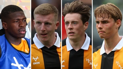 Nobel Mendy, Matt Targett, Elliott Stroud and Jens Hjerto-Dahl