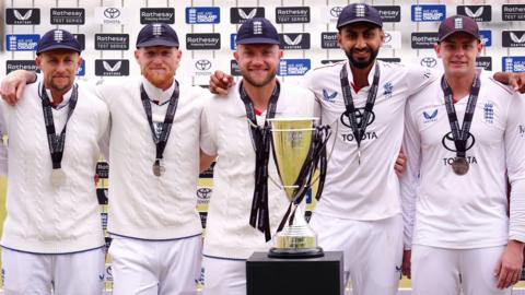 England with the Test series trophy