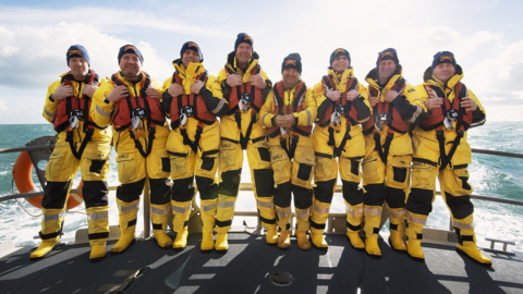 Team photo on the lifeboat