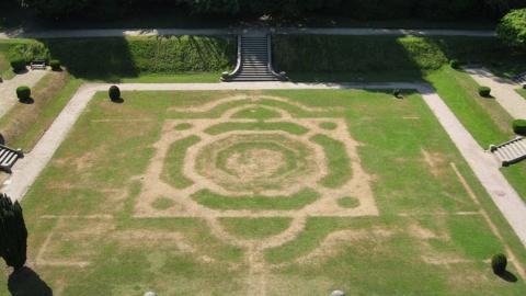 Victorian garden outline at Gawthorpe Hall