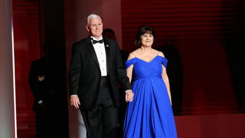 Vice President Mike Pence and Second Lady Karen Pence on inauguration night