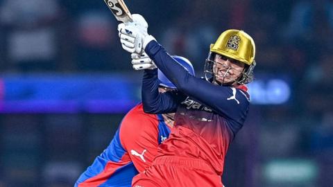Royal Challengers Bengaluru's Smriti Mandhana plays a shot against Delhi Capitals in the Women's Premier League final