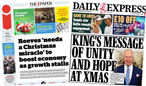 Front pages of the i and Daily Express 