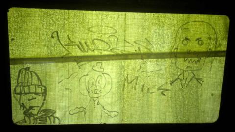 Graffiti on window