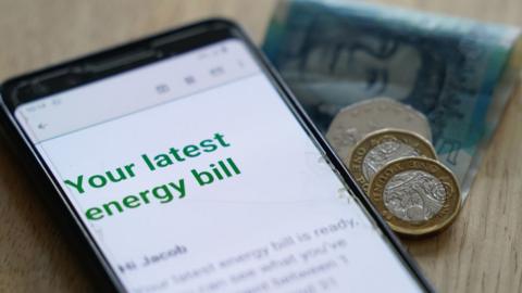 Energy bill reminder on telephone