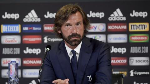 Andrea Pirlo speaks at a news conference after being appointed Juventus Under-23 manager