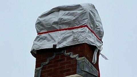 Chimney pot struck by lightning in Guernsey