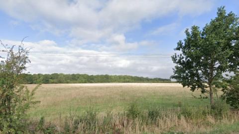 Land near Oakley Wood, where a solar farm is planned