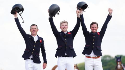 Scott Brash, Harry Charles and Ben Maher on the podium