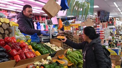 Shopper at a London market